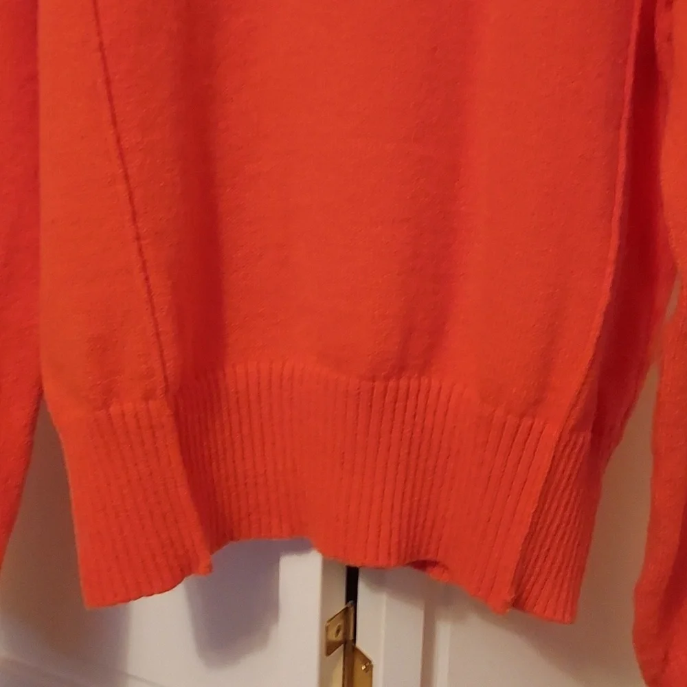 Orange Mock Neck Turtleneck Sweater Long Sleeve Size L